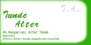 tunde alter business card
