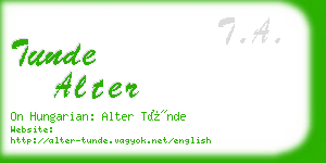 tunde alter business card